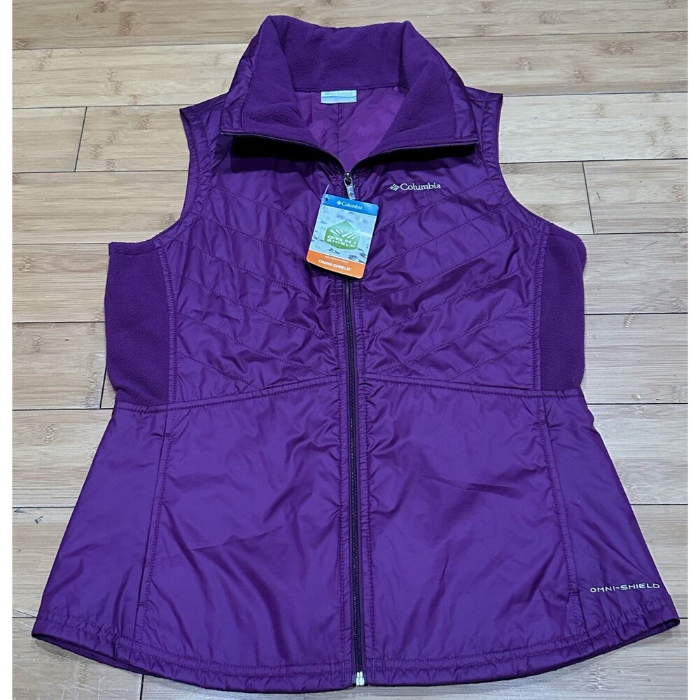 Columbia Omni-Shield Mix It Around II Quilted Vest Women’s Size M Deep Purple